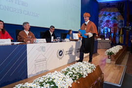 Bernardo Quintero en su investidura como Doctor "Honoris Causa" por la Universidad de Málaga. Paraninfo. Marzo de 2025