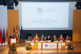 Apertura del Curso Académico 2016/2017 de la Universidad de Málaga. Salón de actos de la Escuela de Ingenierías Industriales. Septiembre de 2016